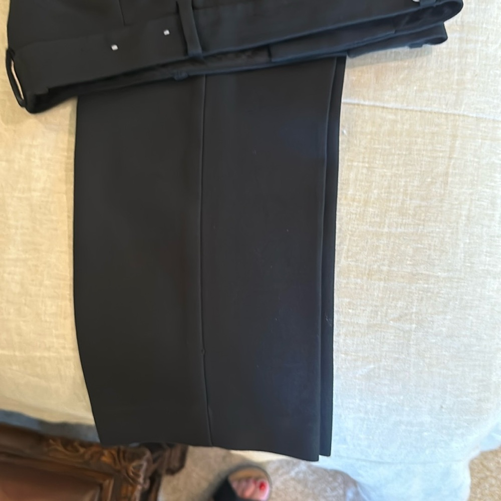 Ann Taylor 10P black straight leg suit pants